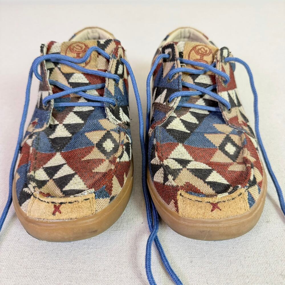 Twisted X Hooey Loper Women's 10M Southwest Aztec Graphic Canvas Moc Toe Lace Up